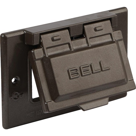 Bell Box Cover, 1 Gang, Aluminum, Flip/Snap, GFCI Cover Type 5101-2